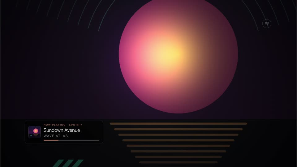 Theatrium’s Gallery visualizer scene on the Apple TV
