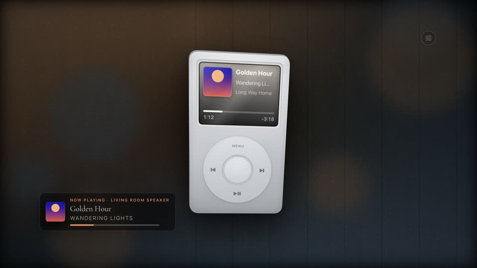 Theatrium’s iPod visualizer scene on the Apple TV