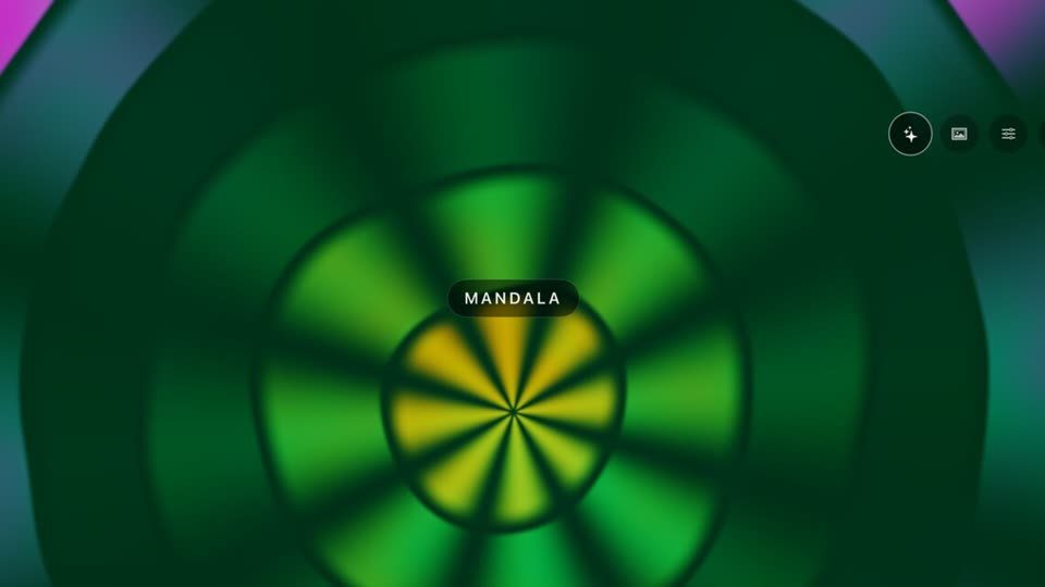 Theatrium’s Mandala visualizer scene on the Apple TV