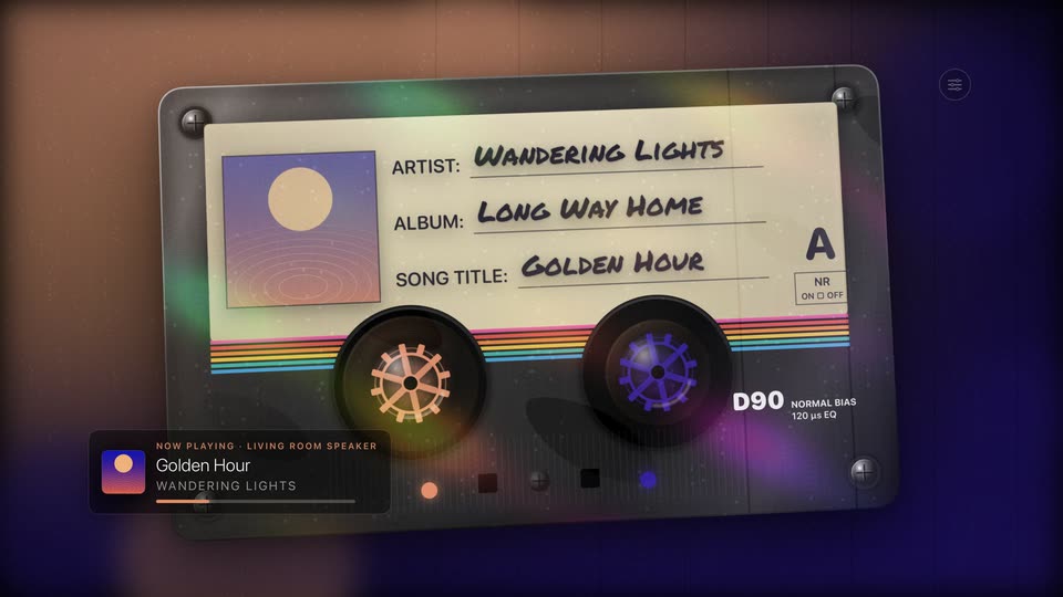 Theatrium’s Mixtape visualizer scene on the Apple TV