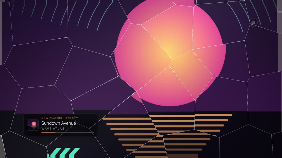 Theatrium’s Prism visualizer scene on the Apple TV