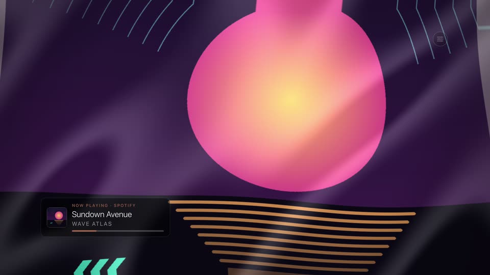 Theatrium’s Silk visualizer scene on the Apple TV